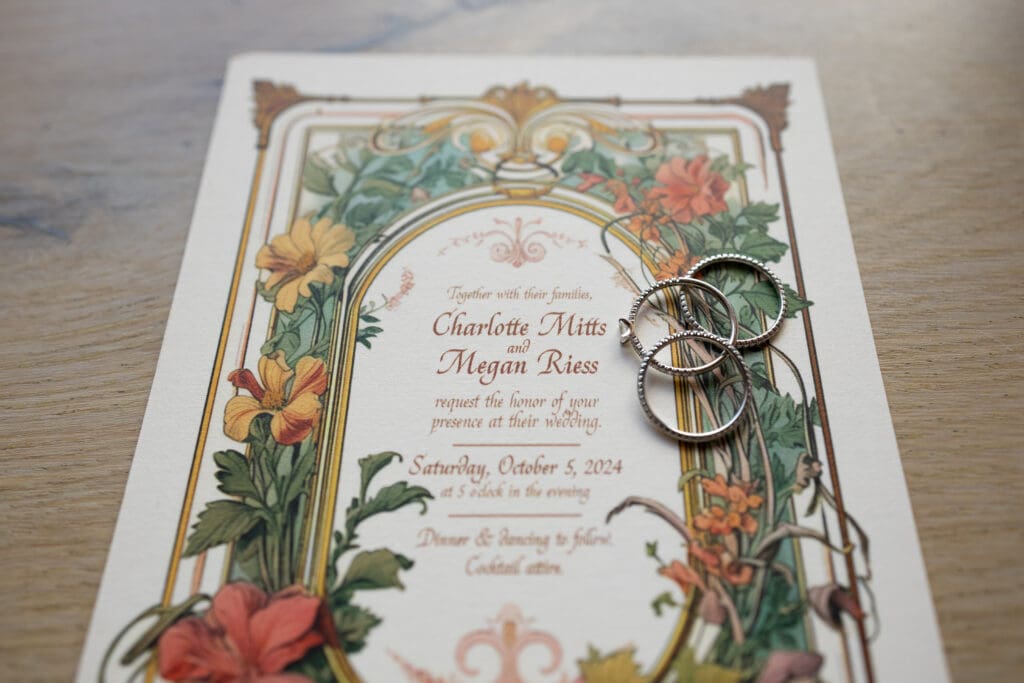 wedding invitation at Wild Flower Farms in Gardiner NY