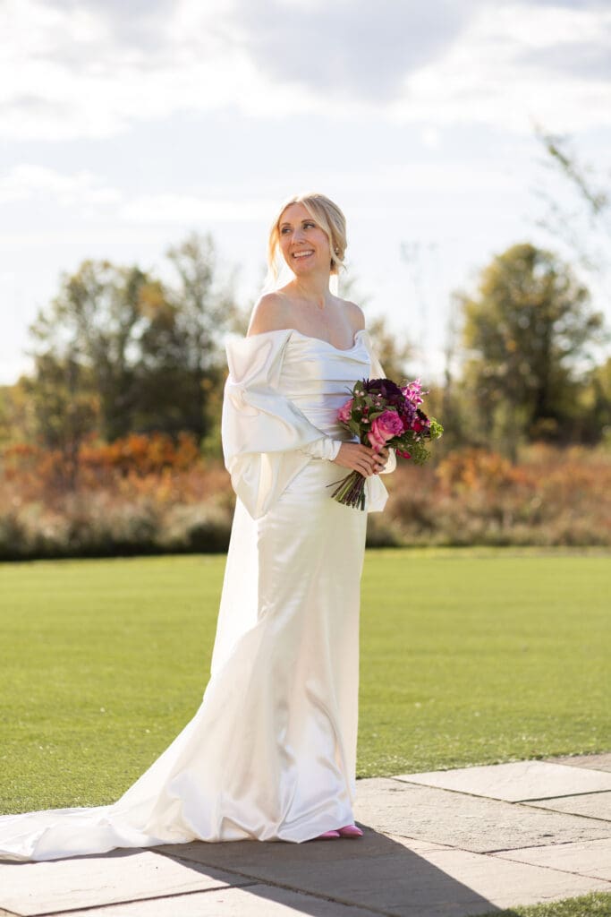 bridal portrait at Wild Flower Farms in Gardiner NY