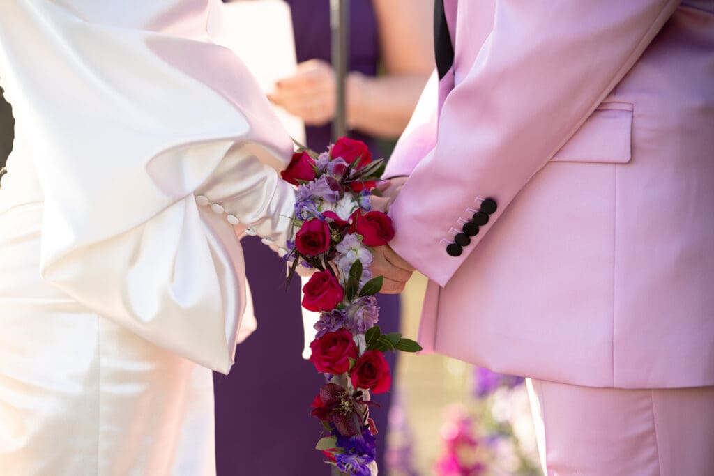 handfasting ceremony wedding ceremony at Wild Flower Farms wedding in Gardiner NY