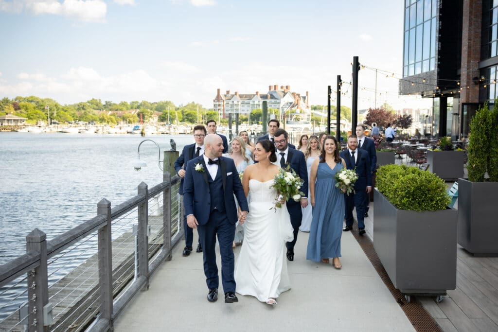 wedding party portrait at the village stamford ct