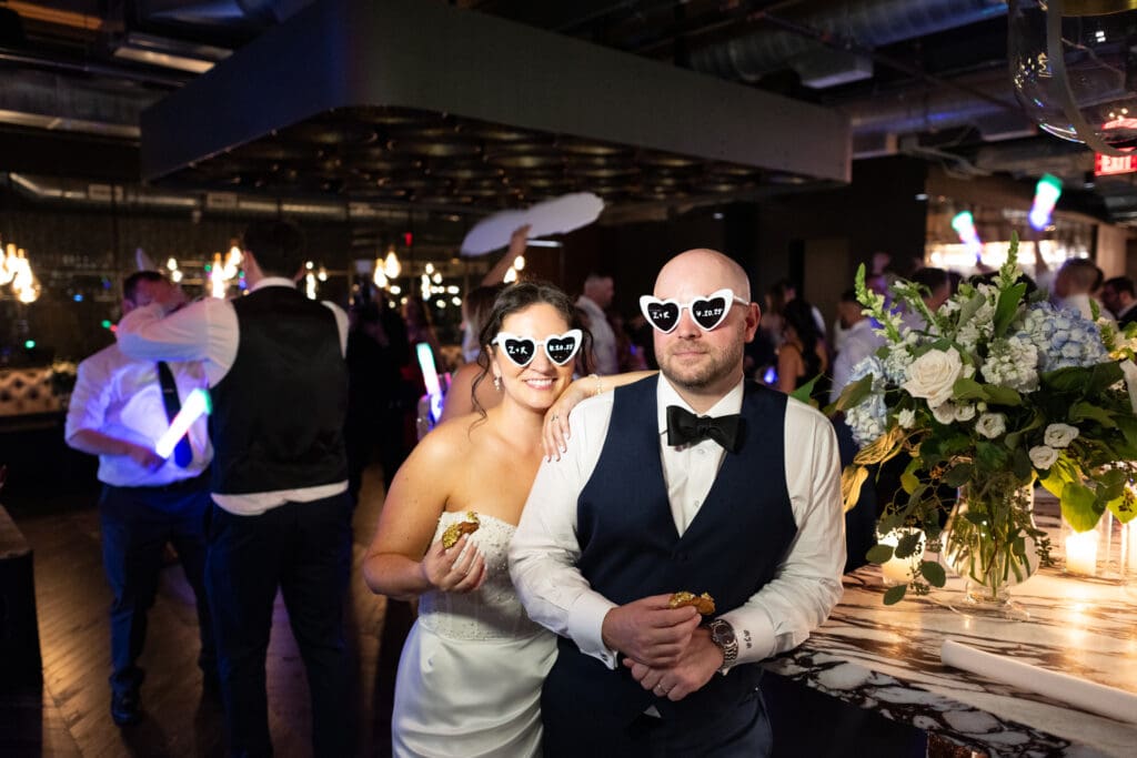 end of night wedding portrait at the village stamford ct